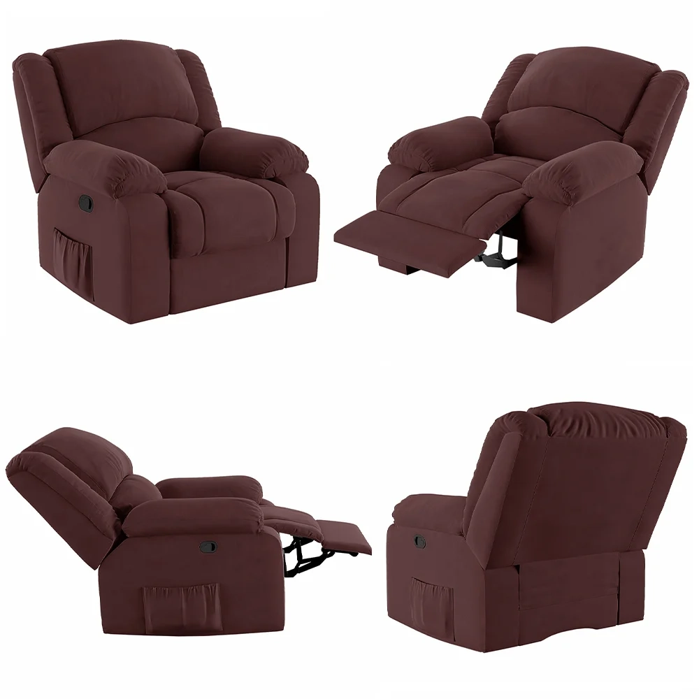 Poltrona do Papai Reclinável Pietra Zero Wall FH9 Veludo Vinho - Mpozenato