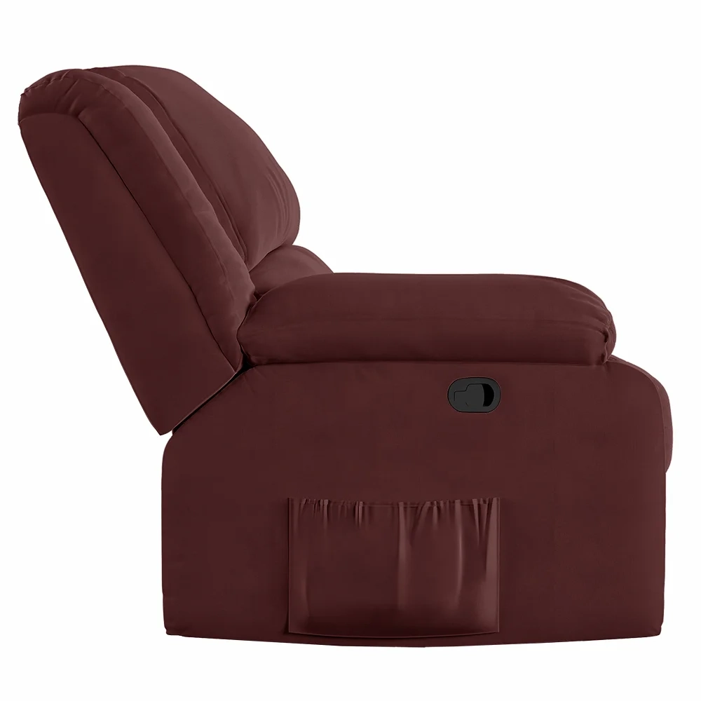 Poltrona do Papai Reclinável Pietra Zero Wall FH9 Veludo Vinho - Mpozenato