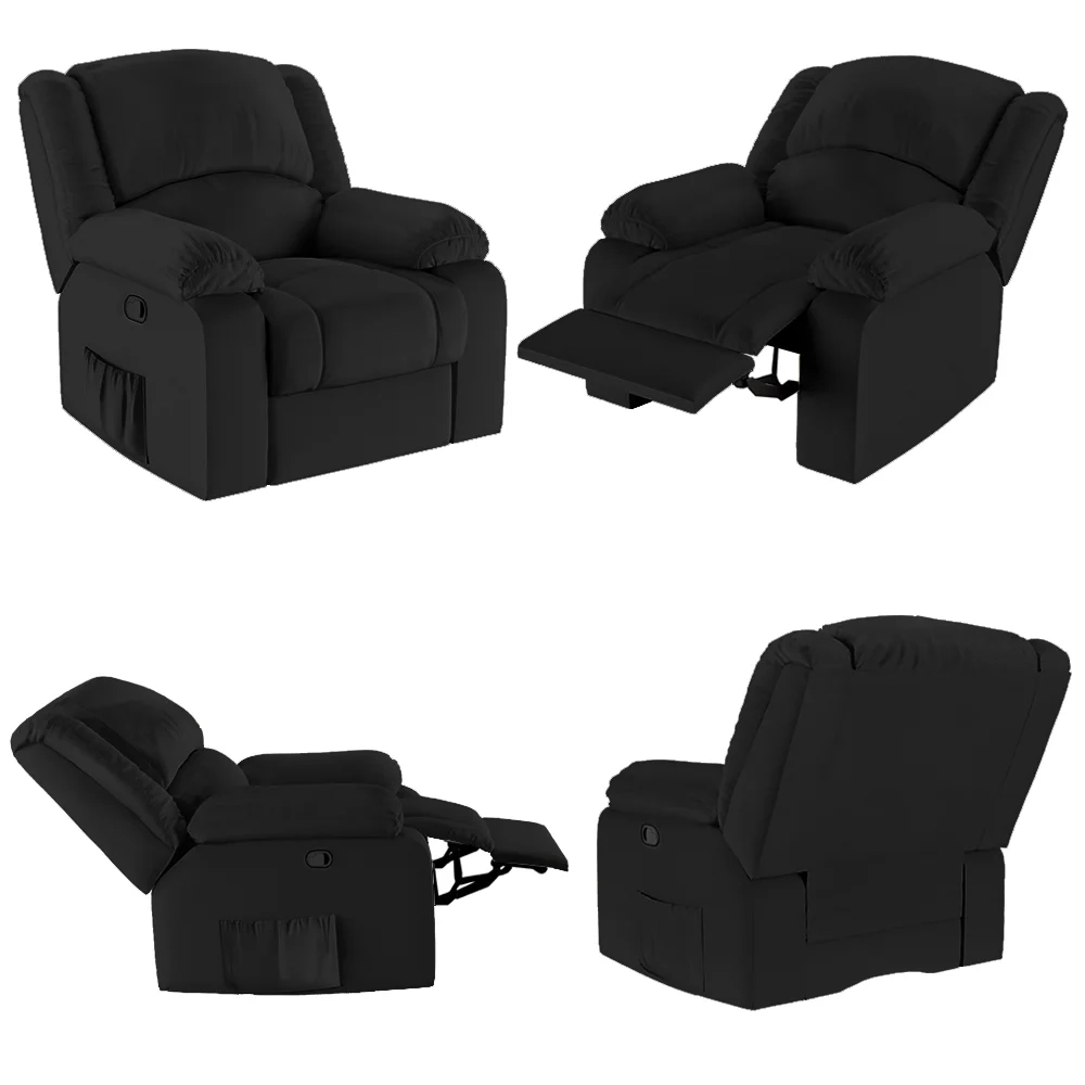 Poltrona do Papai Reclinável Pietra Zero Wall FH9 PU Preto - Mpozenato