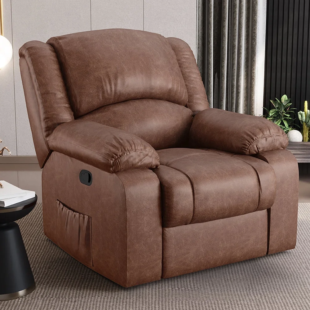 Poltrona do Papai Reclinável Pietra Zero Wall FH9 PU Marrom Brilho - Mpozenato