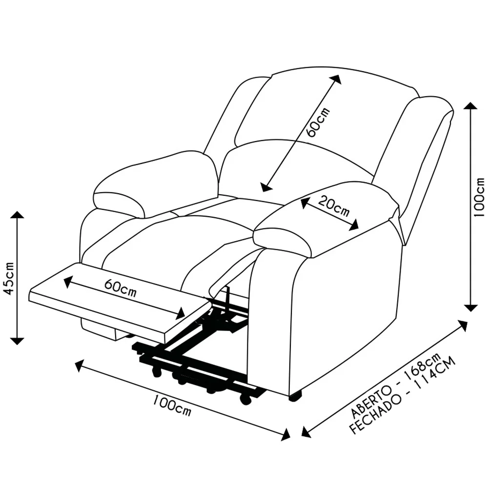 Poltrona do Papai Reclinável Pietra Elevação Lift Elétrico FH9 Veludo Verde - Mpozenato