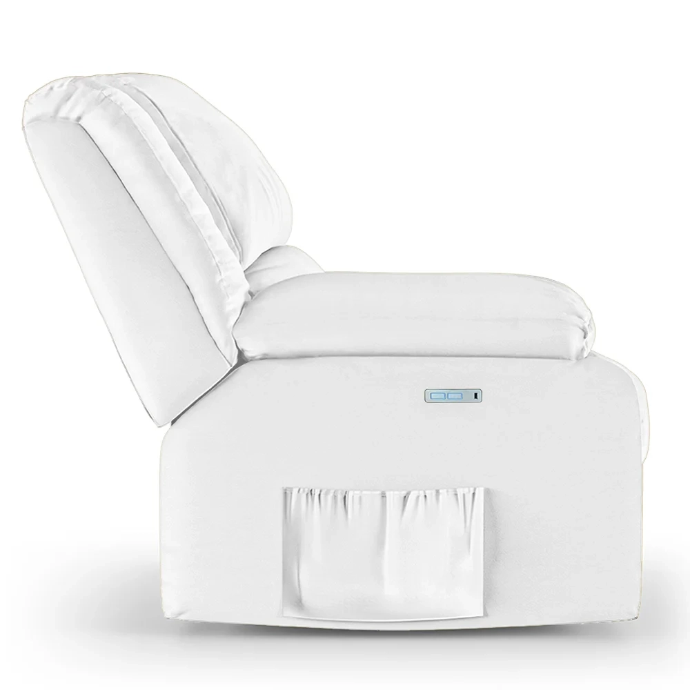 Poltrona do Papai Reclinável Pietra Elétrica LED FH9 PU Branco - Mpozenato