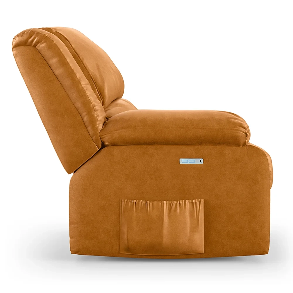 Poltrona do Papai Reclinável Pietra Elétrica LED FH9 PU Whisky - Mpozenato