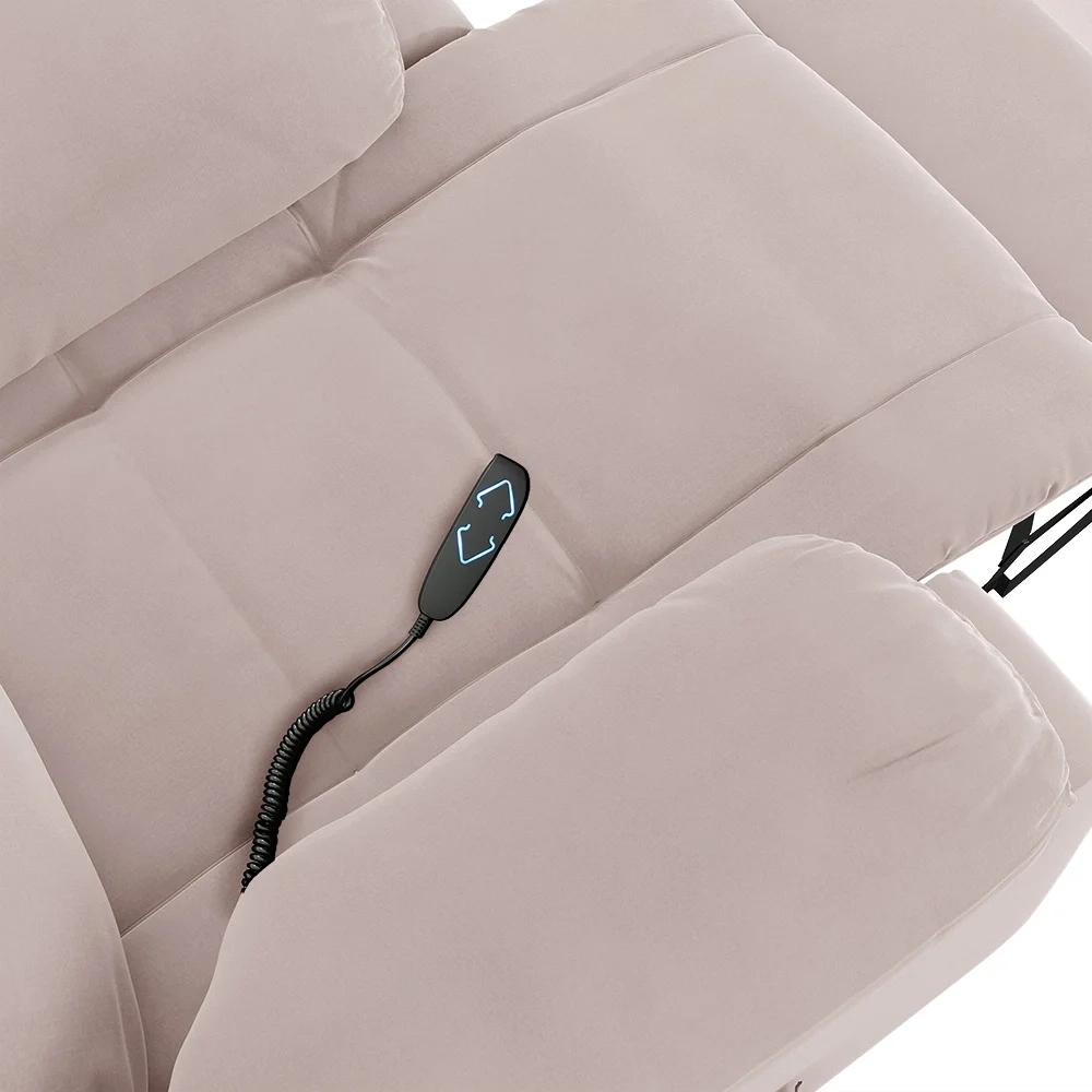 Poltrona do Papai Reclinável Pietra Elevação Lift Elétrico FH9 Veludo Rosê - Mpozenato