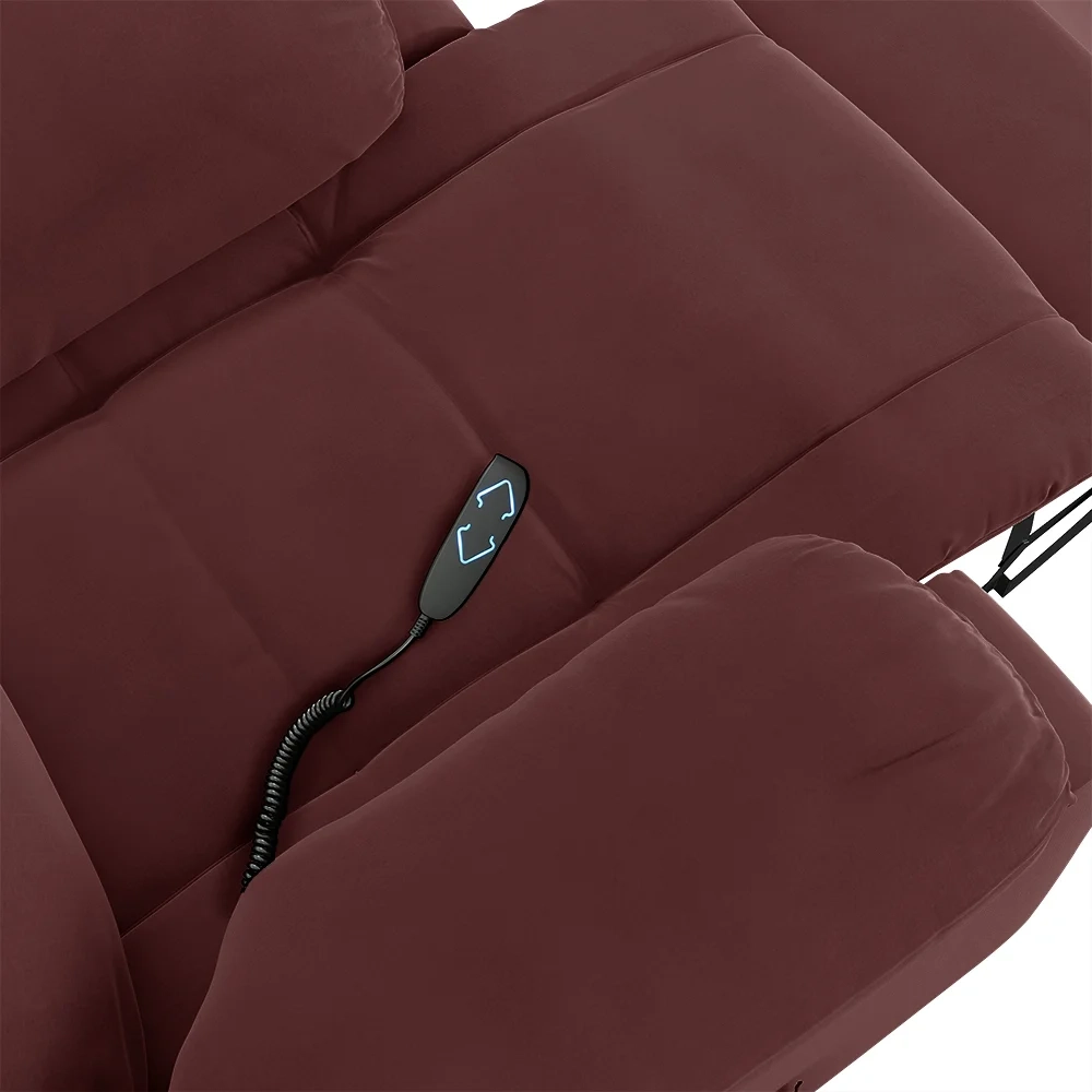 Poltrona do Papai Reclinável Pietra Elevação Lift Elétrico FH9 Veludo Vinho - Mpozenato