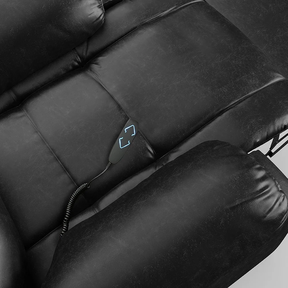 Poltrona do Papai Reclinável Pietra Elevação Lift Elétrico FH9 PU Preto Brilho - Mpozenato