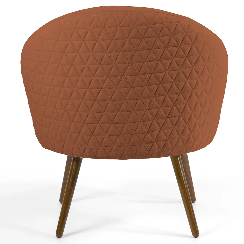 Poltrona Decorativa Pés Palito Rafa B-235 Linho Tressê Telha - Domi