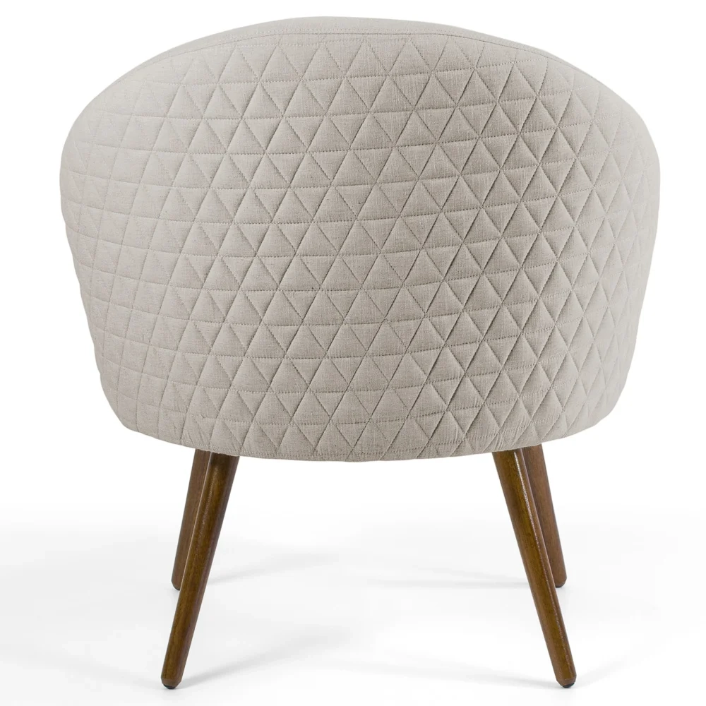 Poltrona Decorativa Pés Palito Rafa C-107 Linho Tressê Bege - Domi