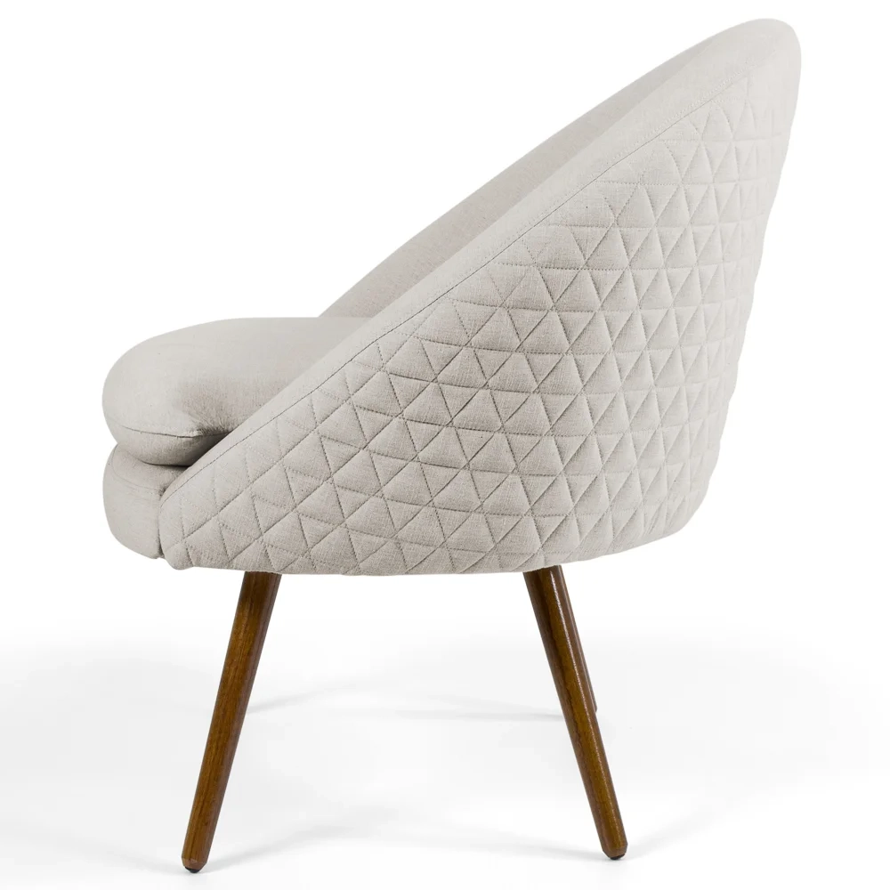 Poltrona Decorativa Pés Palito Rafa C-107 Linho Tressê Bege - Domi