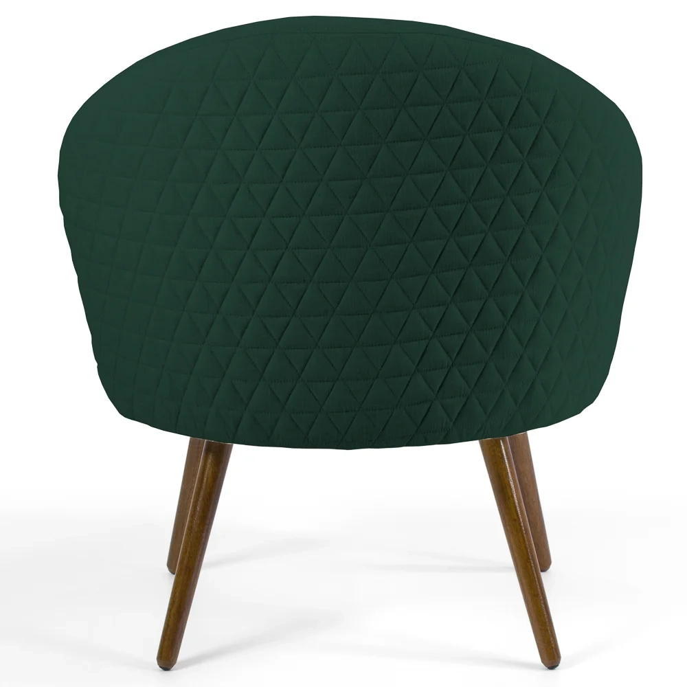 Poltrona Decorativa Pés Palito Rafa C-117 Linho Tressê Verde - Domi