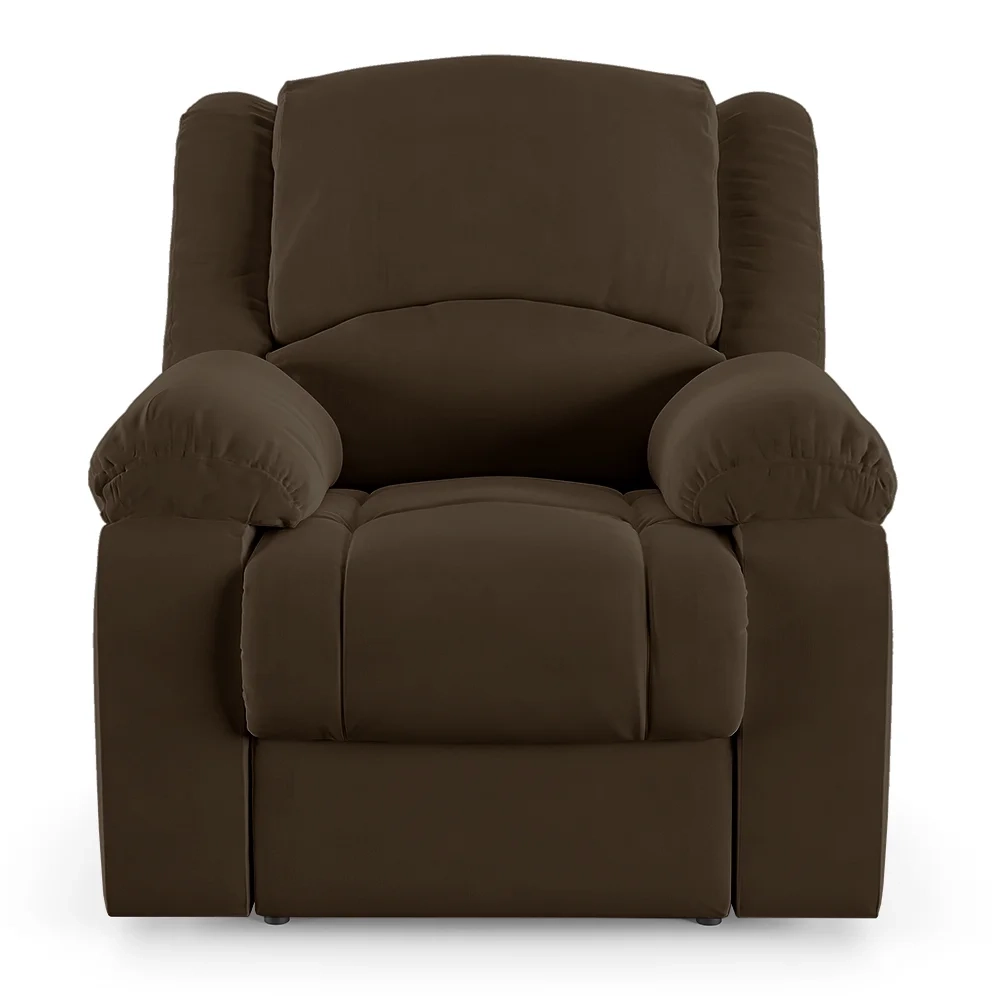 Poltrona do Papai Reclinável Pietra Elétrica LED Massagem FH9 Veludo Marrom - Mpozenato