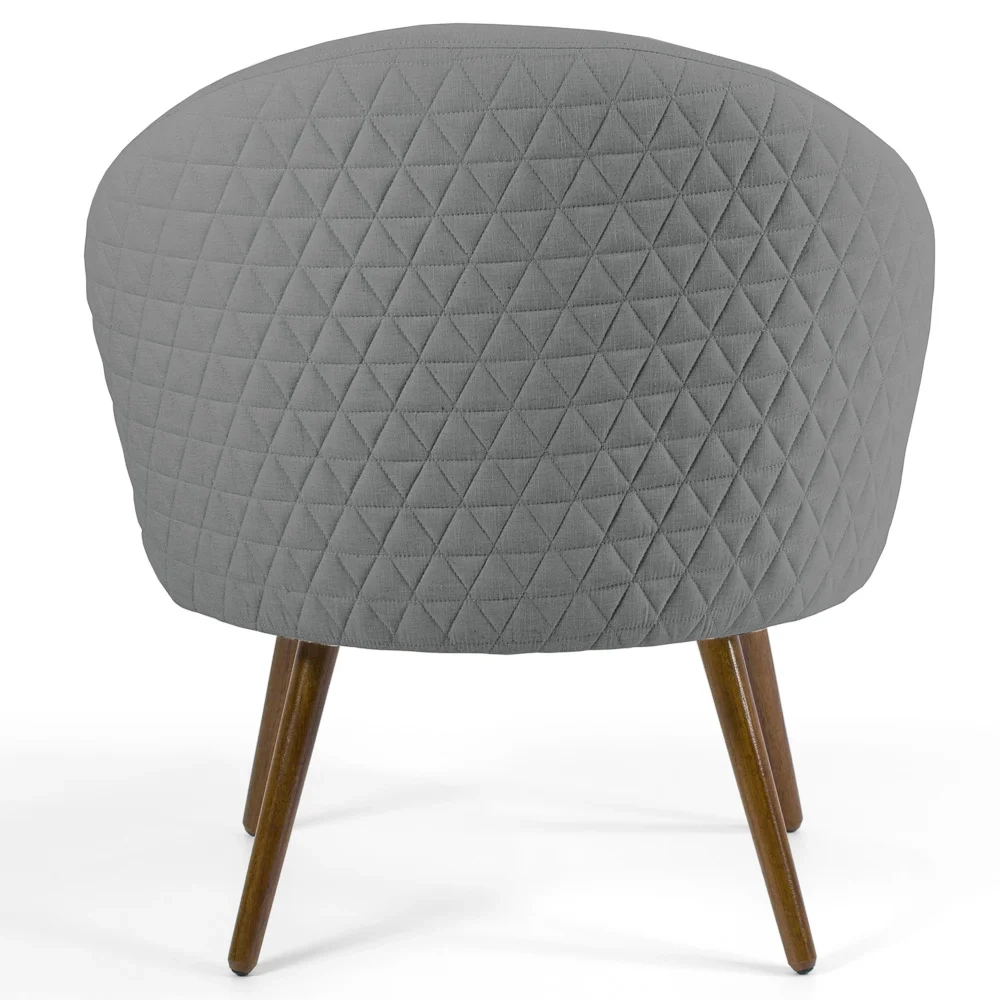 Poltrona Decorativa Pés Palito Rafa C-416 Linho Tressê Cinza Escuro - Domi