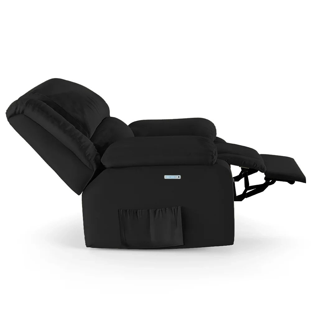 Poltrona do Papai Reclinável Pietra Elétrica LED Massagem FH9 PU Preto - Mpozenato
