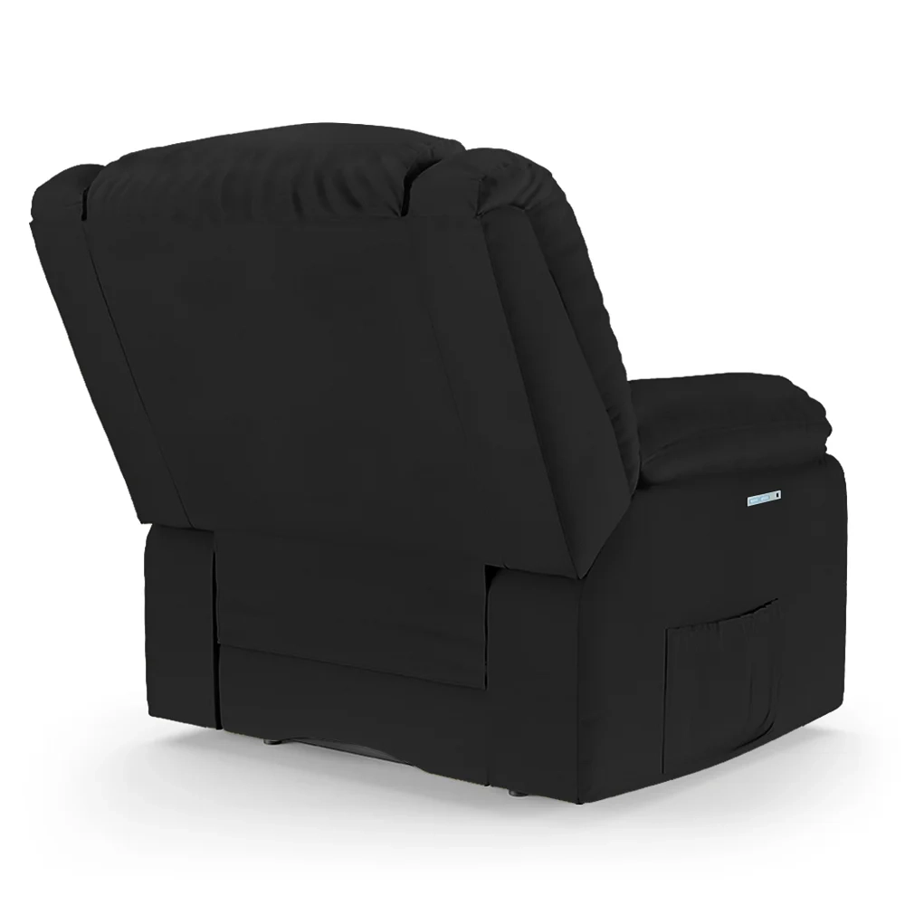 Poltrona do Papai Reclinável Pietra Elétrica LED Massagem FH9 PU Preto - Mpozenato