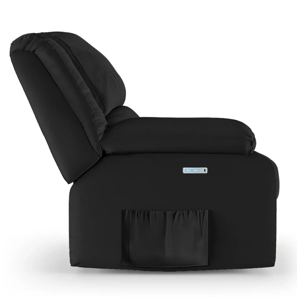 Poltrona do Papai Reclinável Pietra Elétrica LED Massagem FH9 PU Preto - Mpozenato