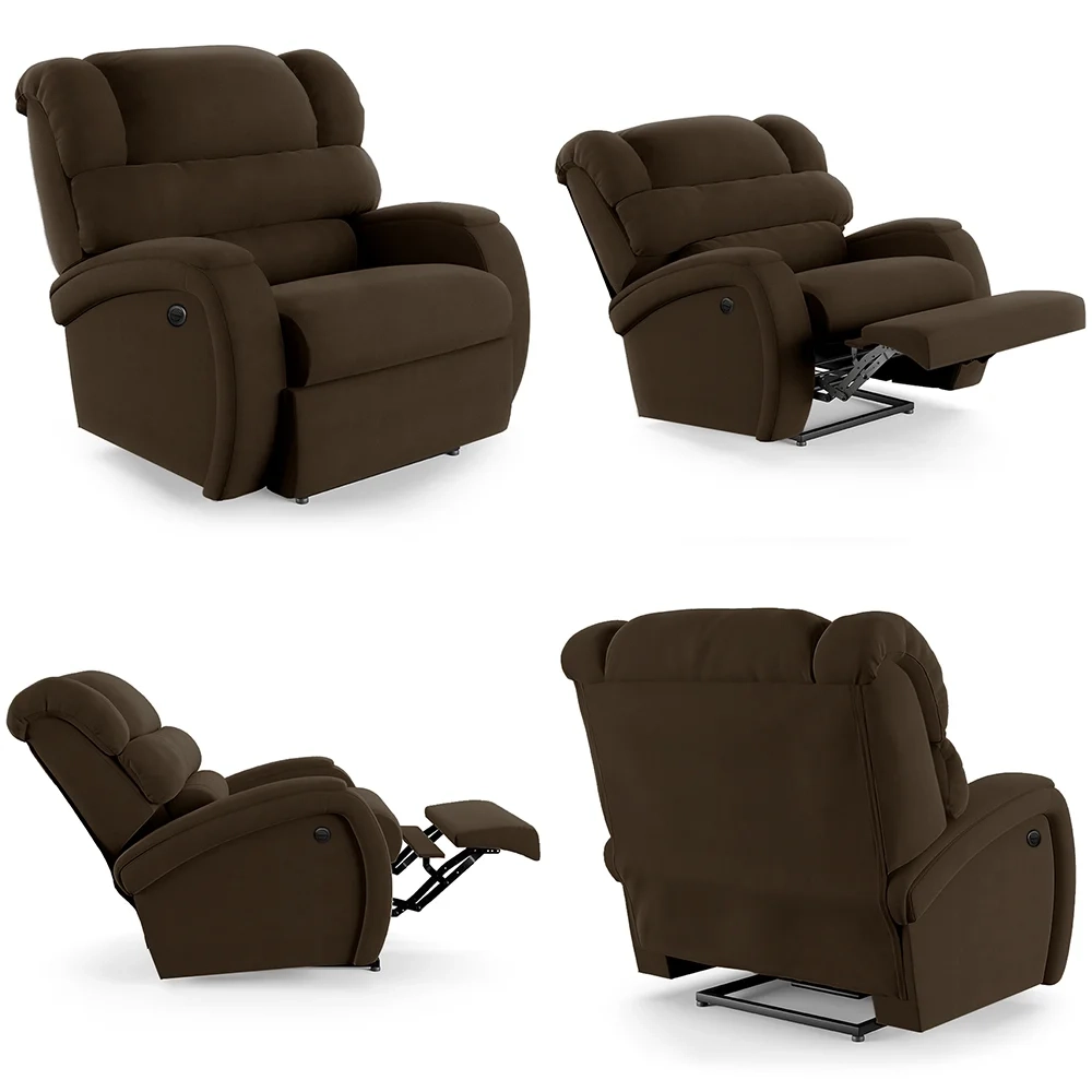 Poltrona do Papai Reclinável Kalie Power Elétrica FH9 Veludo Marrom - Mpozenato