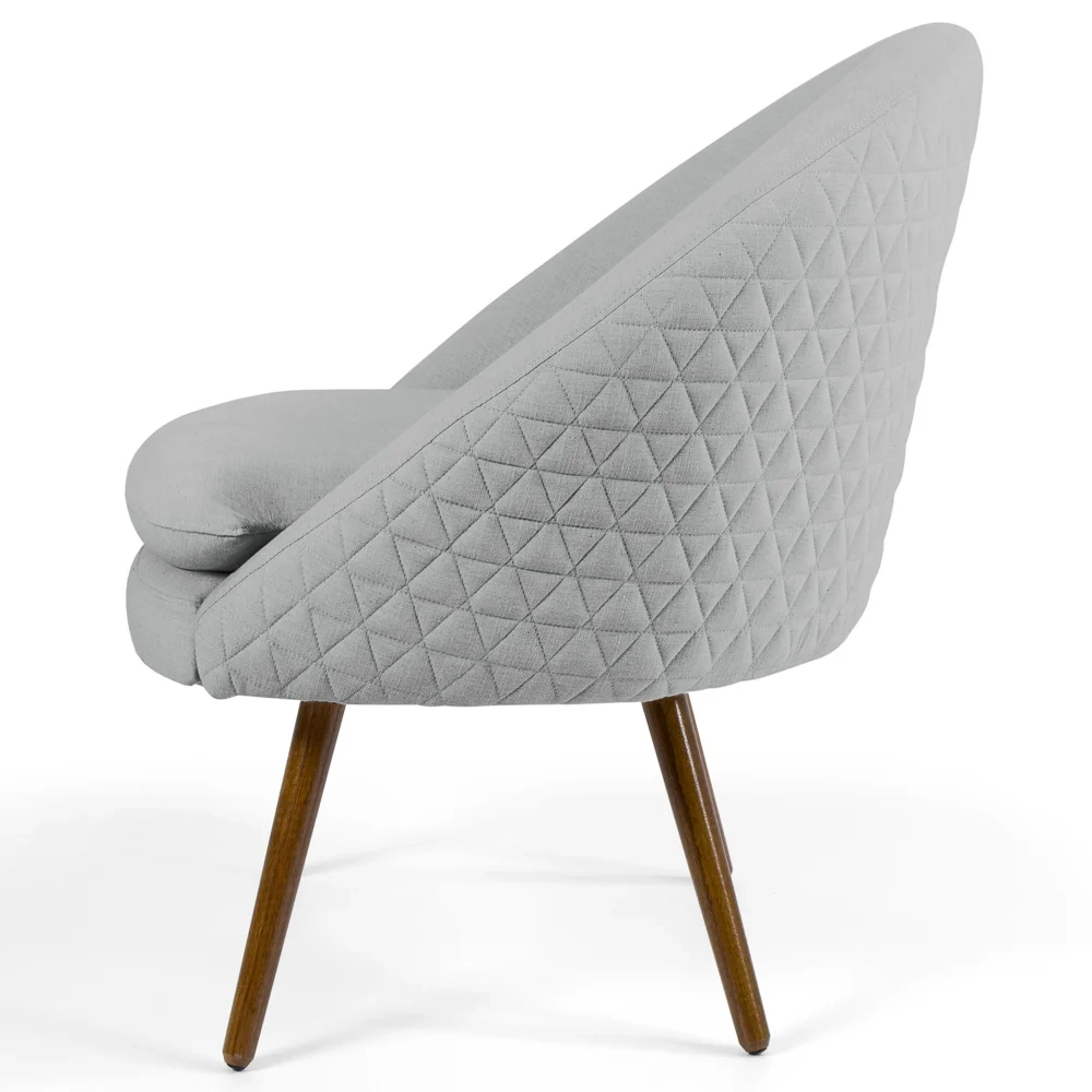 Poltrona Decorativa Pés Palito Rafa D-315 Linho Tressê Cinza Claro - Domi