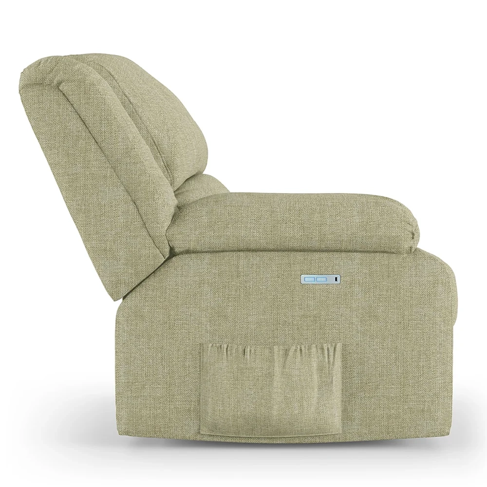 Poltrona do Papai Reclinável Pietra Elétrica LED Massagem FH9 Linho Bege - Mpozenato