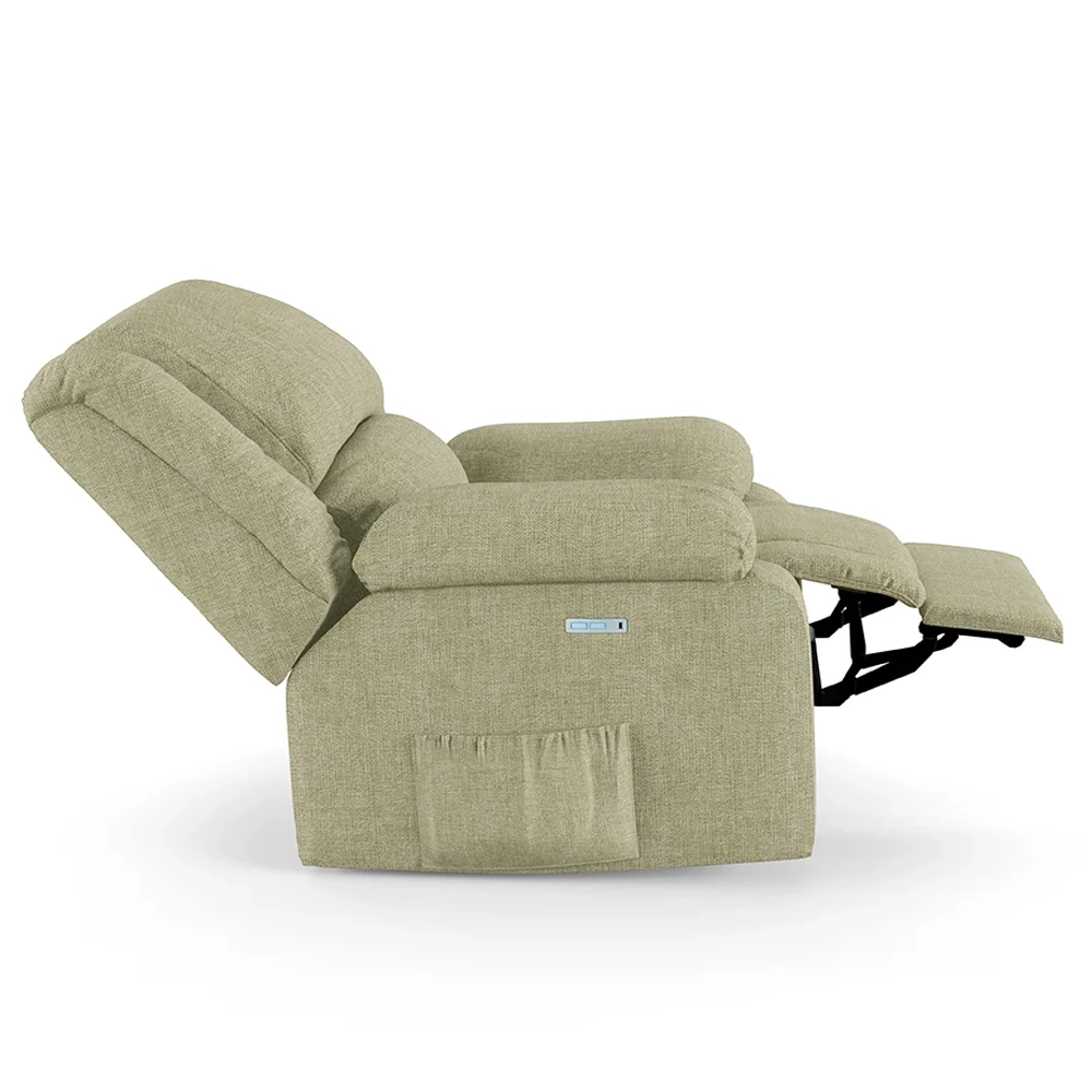 Poltrona do Papai Reclinável Pietra Elétrica LED Massagem FH9 Linho Bege - Mpozenato