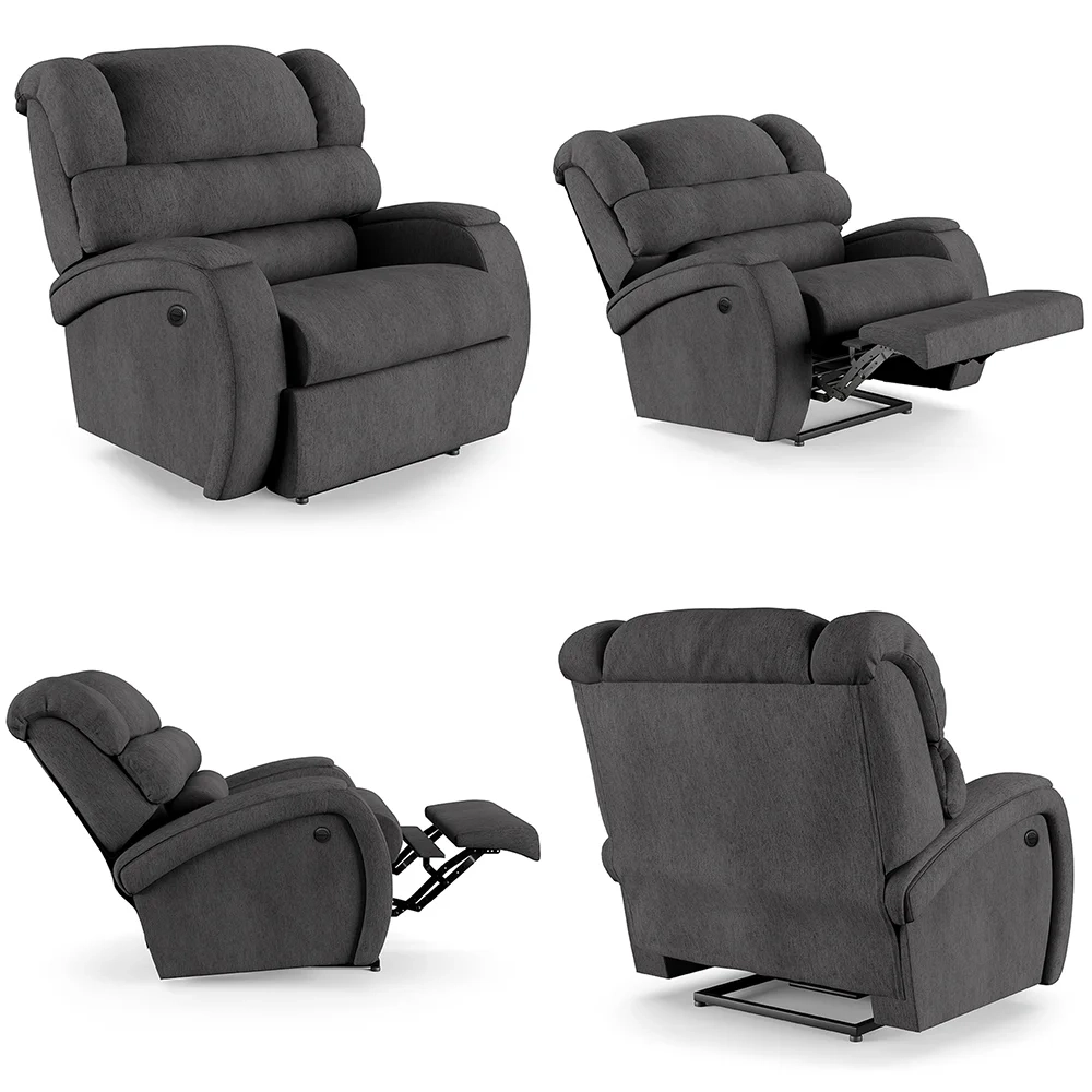 Poltrona do Papai Reclinável Kalie Power Elétrica FH9 Linho Grafite - Mpozenato