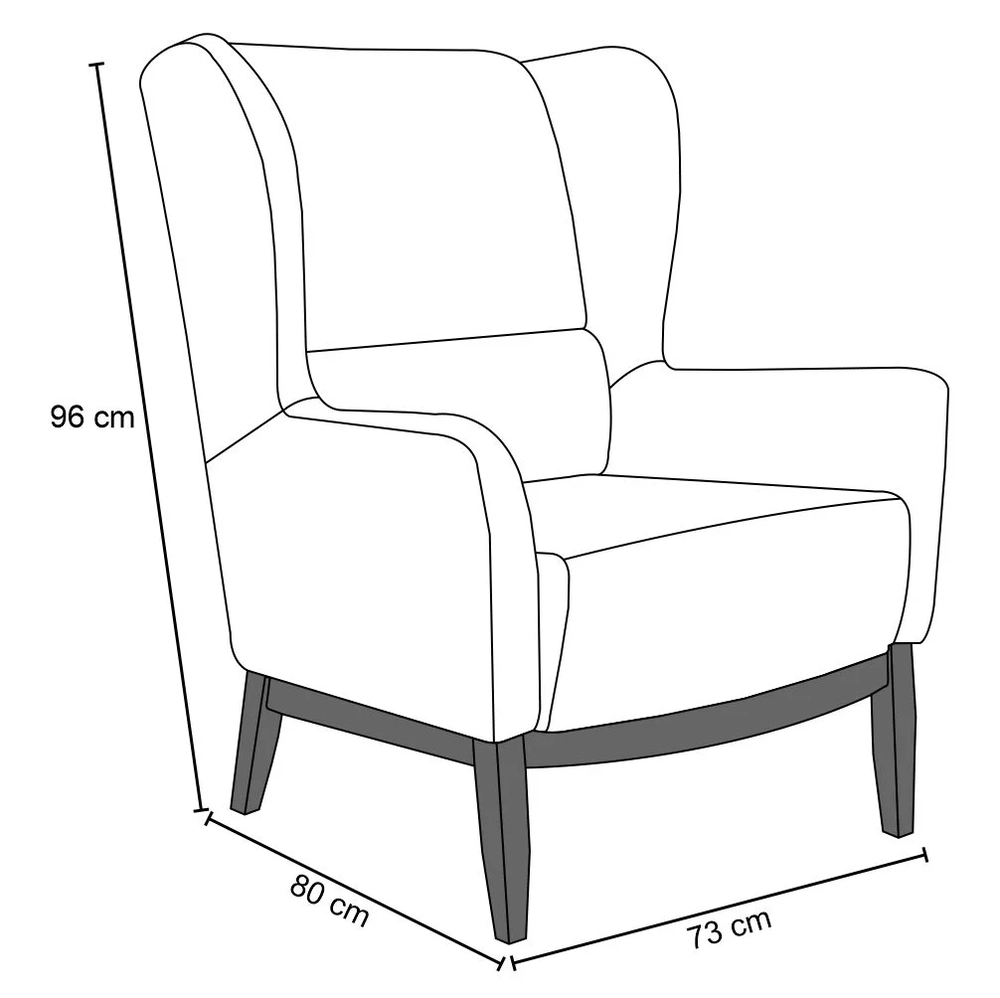 Poltrona Decorativa Base Manu Madeira Milena Linho D-315 Cinza Claro - Domi