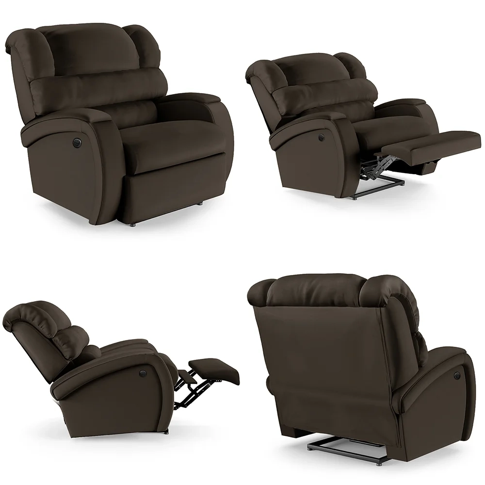 Poltrona do Papai Reclinável Kalie Power Elétrica FH9 PU Marrom - Mpozenato