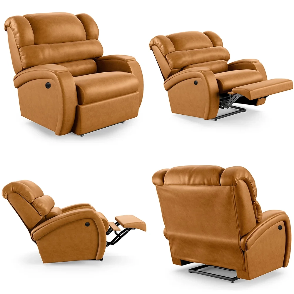 Poltrona do Papai Reclinável Kalie Power Elétrica FH9 PU Whisky - Mpozenato