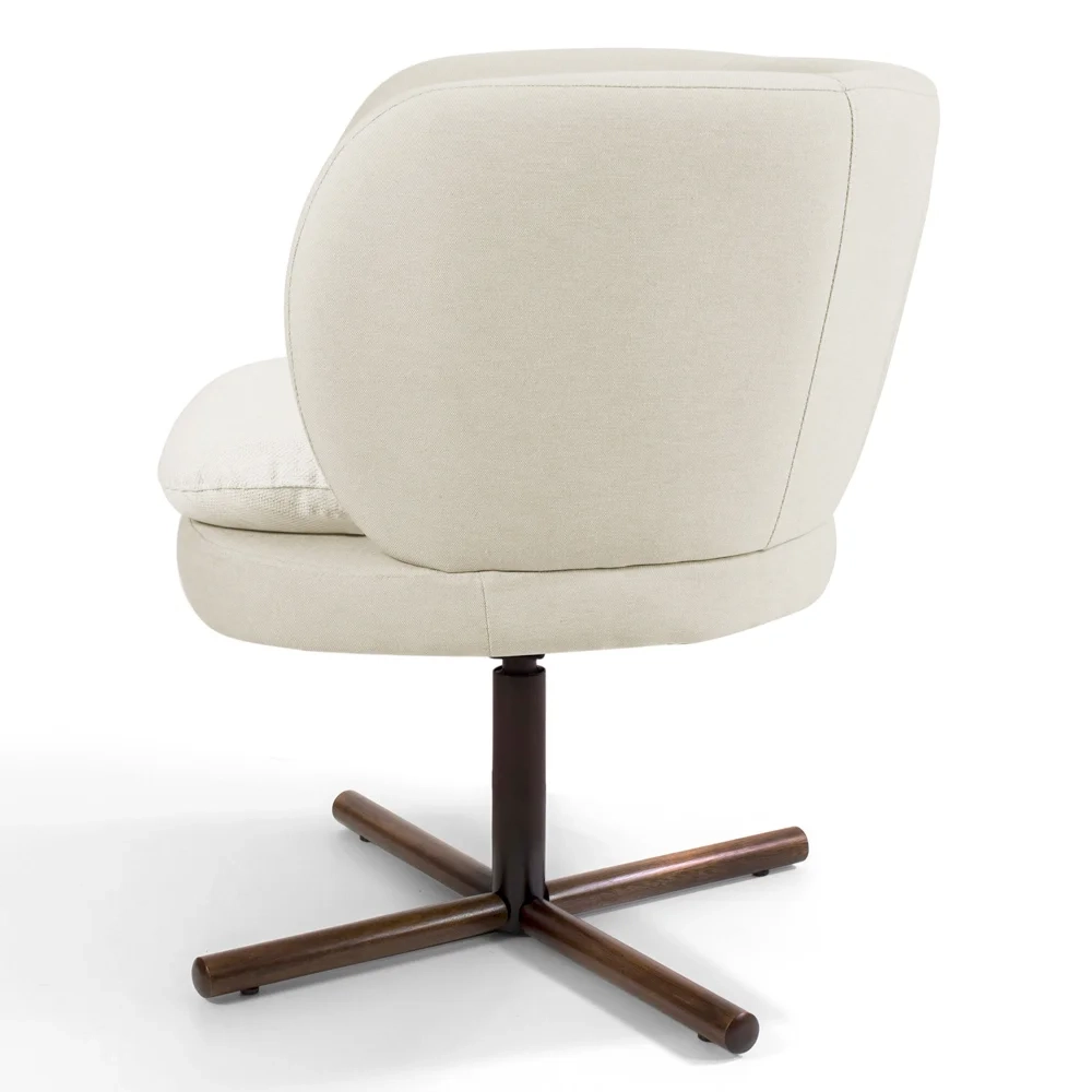 Poltrona Decorativa Sala de Estar Melissa Base Xis Giratória Veludo C-309 Bege - Domi