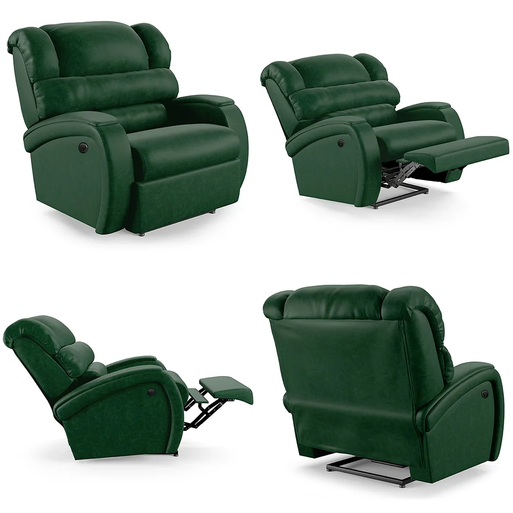 Poltrona do Papai Reclinável Kalie Power Elétrica FH9 PU Verde Musgo - Mpozenato