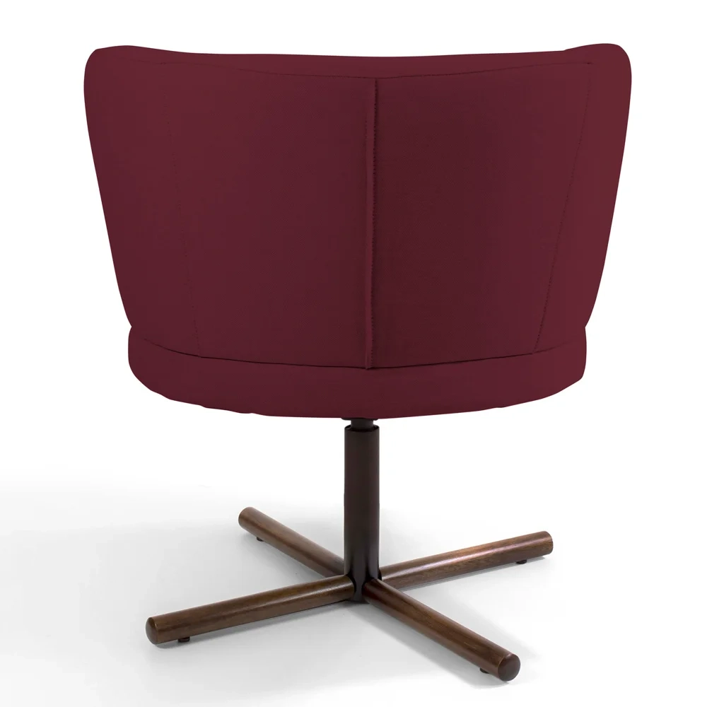 Poltrona Decorativa Sala de Estar Melissa Base Xis Giratória Veludo C-278 Marsala - Domi