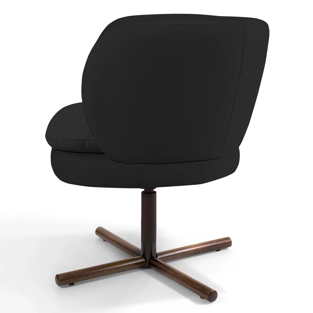 Poltrona Decorativa Sala de Estar Melissa Base Xis Giratória Veludo C-300 Preto - Domi