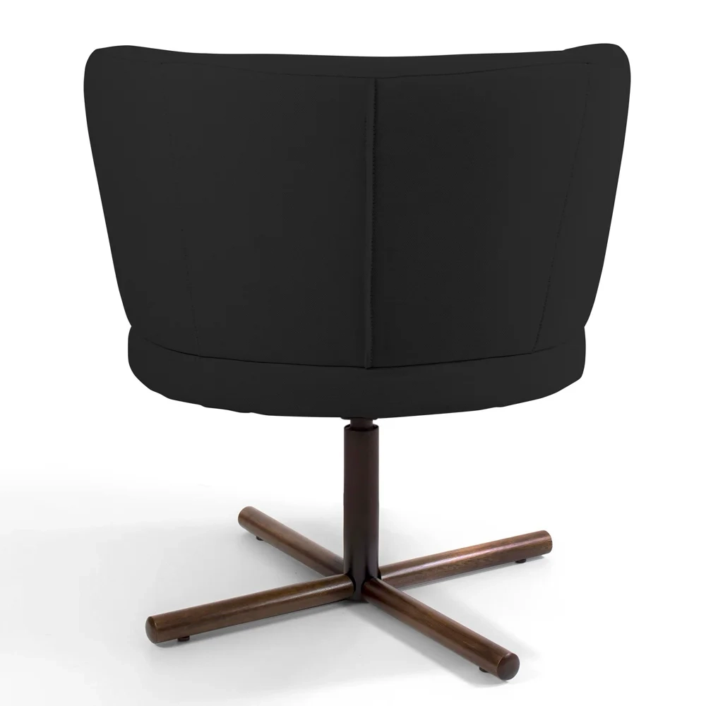 Poltrona Decorativa Sala de Estar Melissa Base Xis Giratória Veludo C-300 Preto - Domi