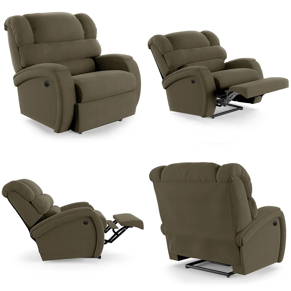 Poltrona do Papai Reclinável Kalie Power Elétrica FH9 Veludo Capuccino - Mpozenato