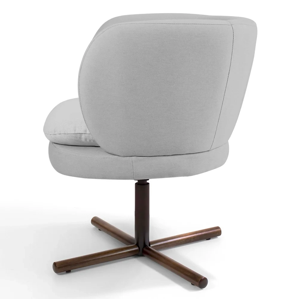 Poltrona Decorativa Sala de Estar Melissa Base Xis Giratória Lona D-315 Cinza Claro - Domi