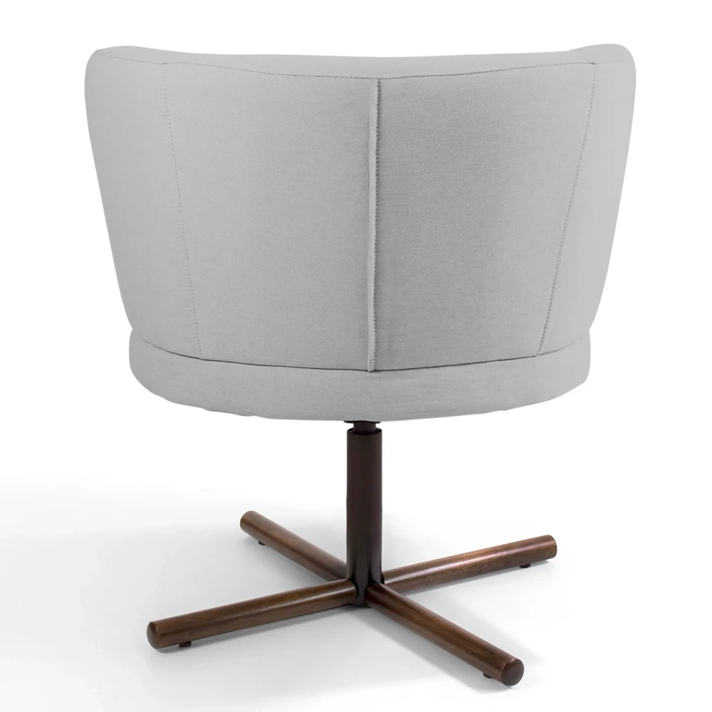 Poltrona Decorativa Sala de Estar Melissa Base Xis Giratória Lona D-315 Cinza Claro - Domi