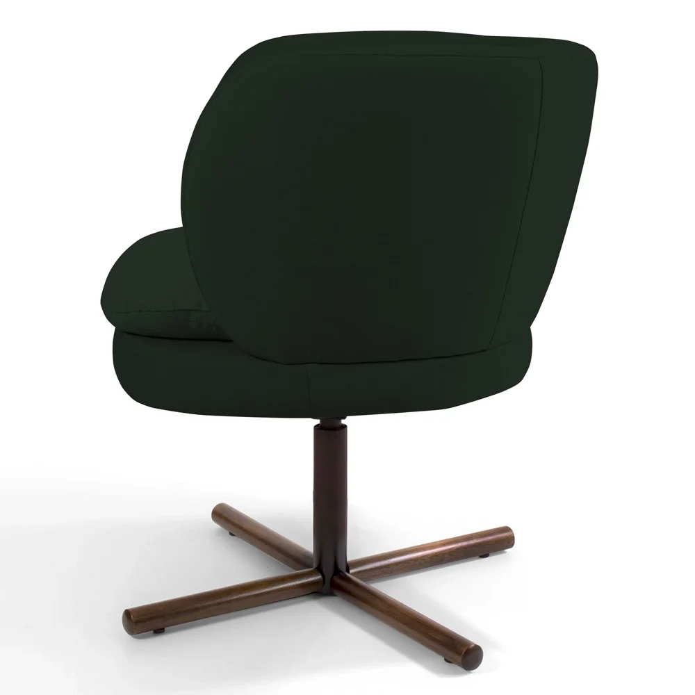 Poltrona Decorativa Sala de Estar Melissa Base Xis Giratória Veludo C-303 Verde Musgo - Domi