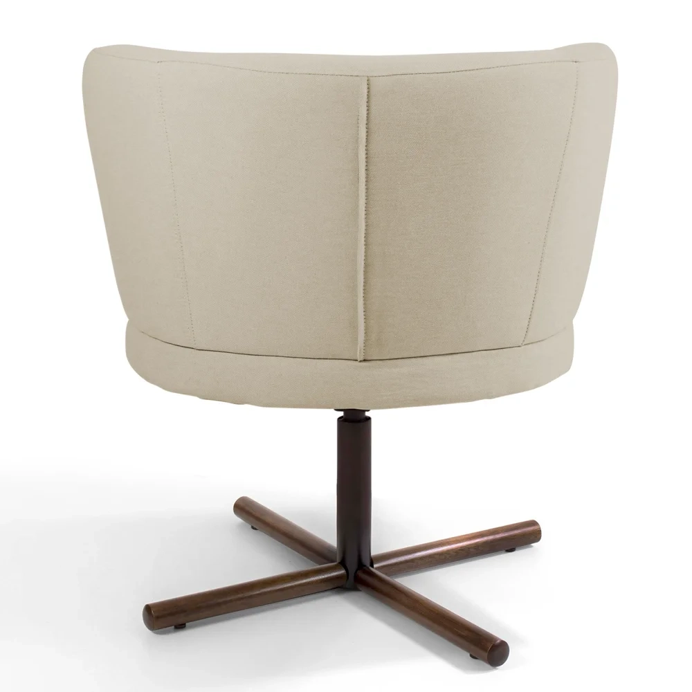 Poltrona Decorativa Sala de Estar Melissa Base Xis Giratória C-107 Linho Bege - Domi