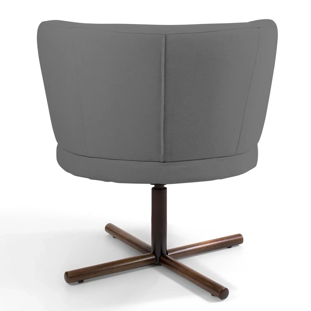 Poltrona Decorativa Sala de Estar Melissa Base Xis Giratória C-416 Linho Cinza Escuro - Domi