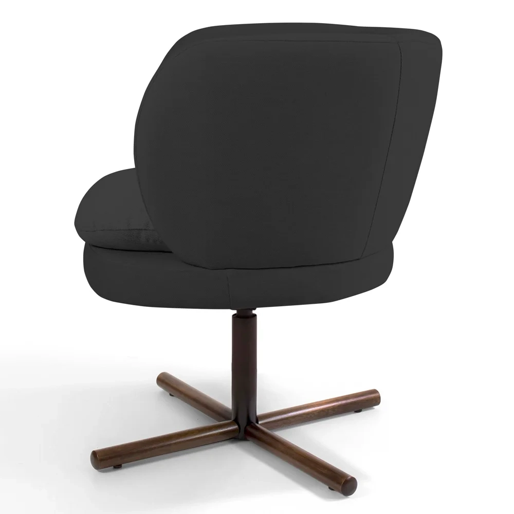 Poltrona Decorativa Sala de Estar Melissa Base Xis Giratória Linho D-465 Chumbo - Domi