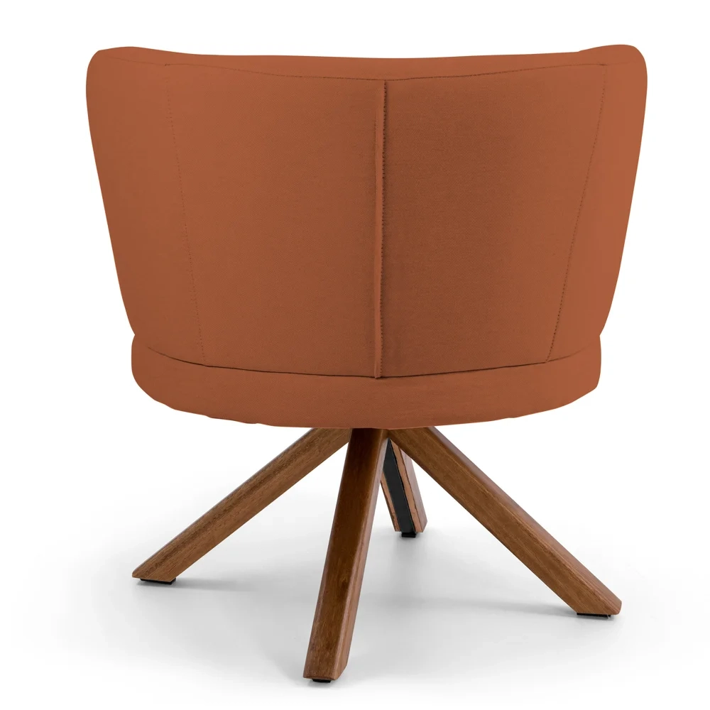 Poltrona Decorativa Sala de Estar Melissa Base Giromad Giratória Veludo C-262 Telha - Domi