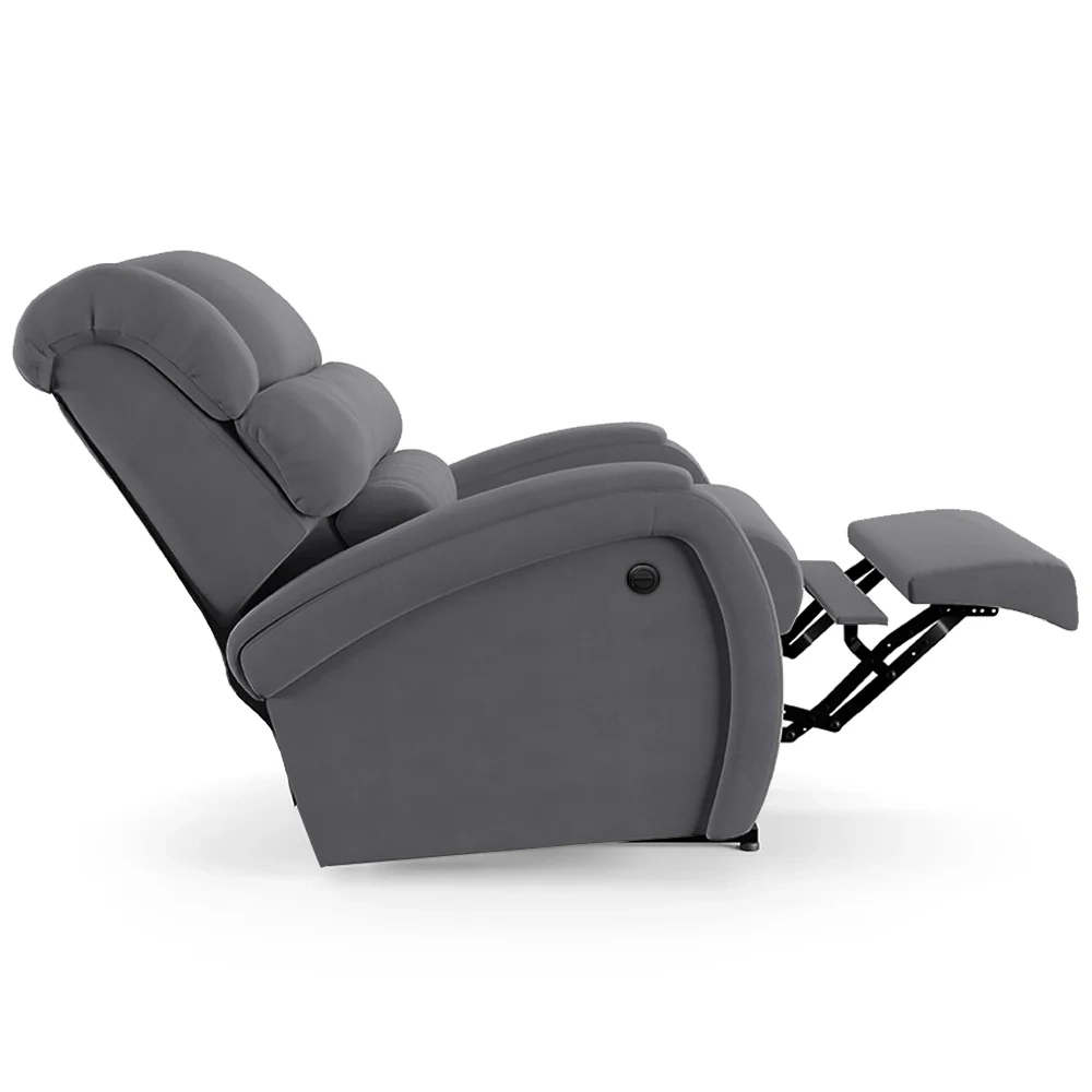 Poltrona do Papai Reclinável Kalie Power Elétrica FH9 Veludo Cinza - Mpozenato