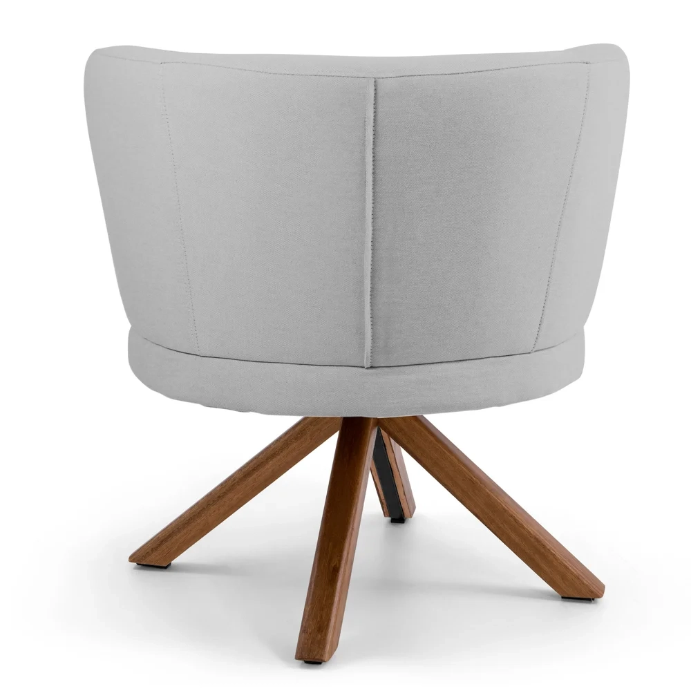 Poltrona Decorativa Sala de Estar Melissa Base Giromad Giratória Lonha D-315 Cinza Claro - Domi