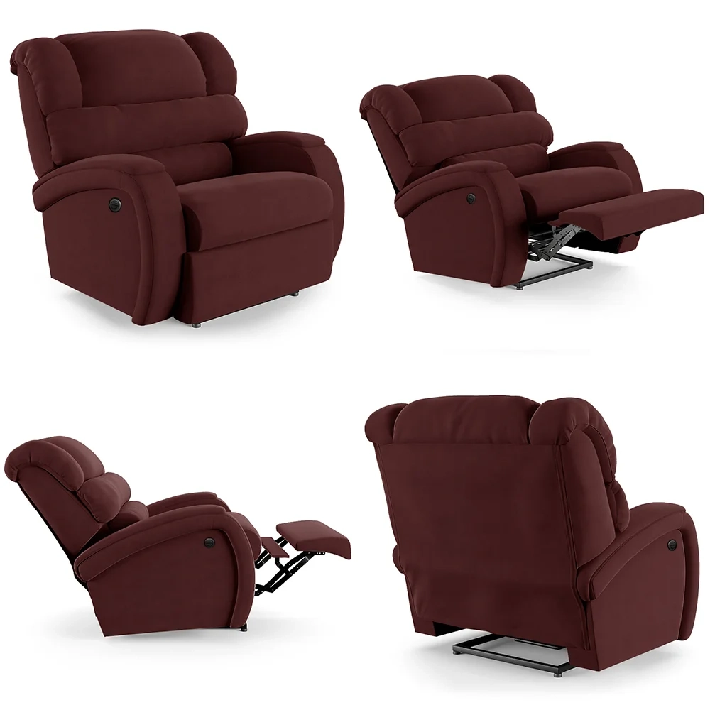 Poltrona do Papai Reclinável Kalie Power Elétrica FH9 Veludo Vinho - Mpozenato