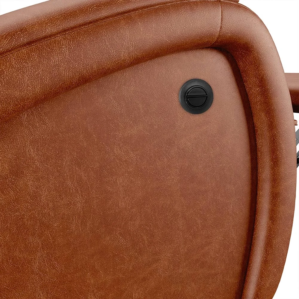 Poltrona do Papai Reclinável Kalie Power Elétrica FH9 PU Caramelo Brilho - Mpozenato