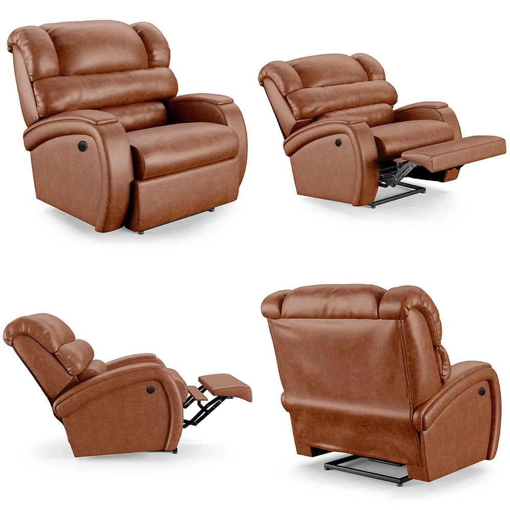 Poltrona do Papai Reclinável Kalie Power Elétrica FH9 PU Caramelo Brilho - Mpozenato