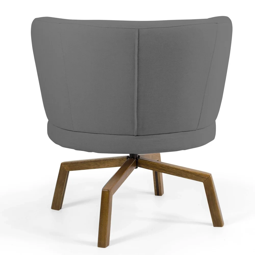 Poltrona Decorativa Sala de Estar Melissa Base Ka Giratória Veludo C-317 Cinza - Domi