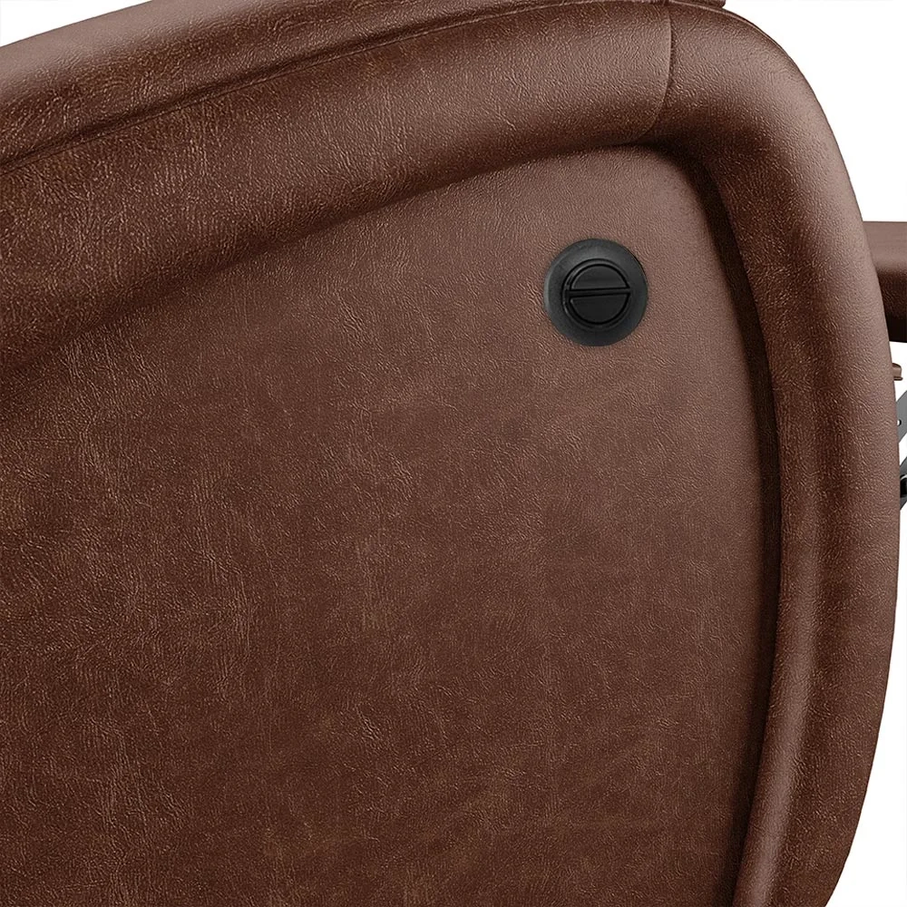 Poltrona do Papai Reclinável Kalie Power Elétrica FH9 PU Marrom Brilho - Mpozenato