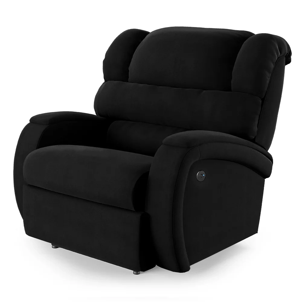 Poltrona do Papai Reclinável Kalie Power Elétrica USB FH9 Veludo Preto - Mpozenato