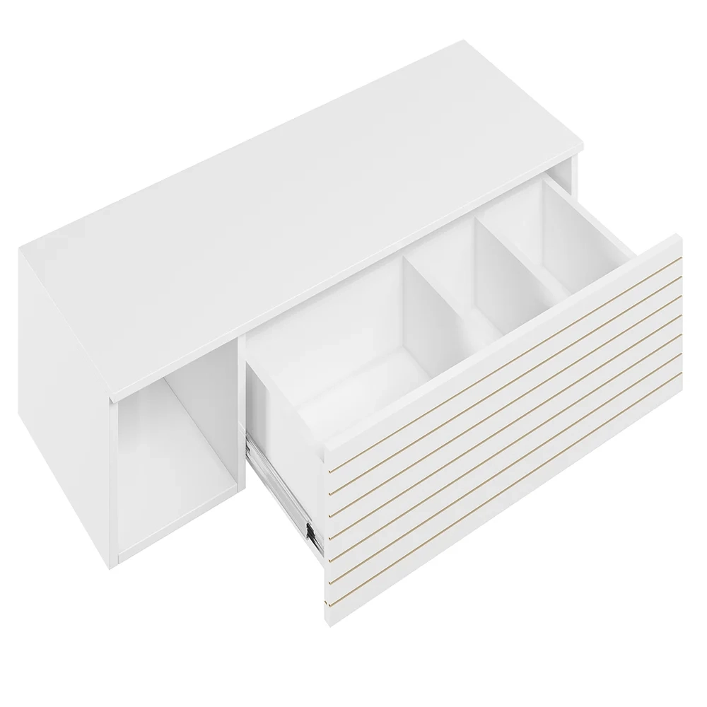 Penteadeira Suspensa com Painel e Espelho Joy Z49 Branco - Mpozenato