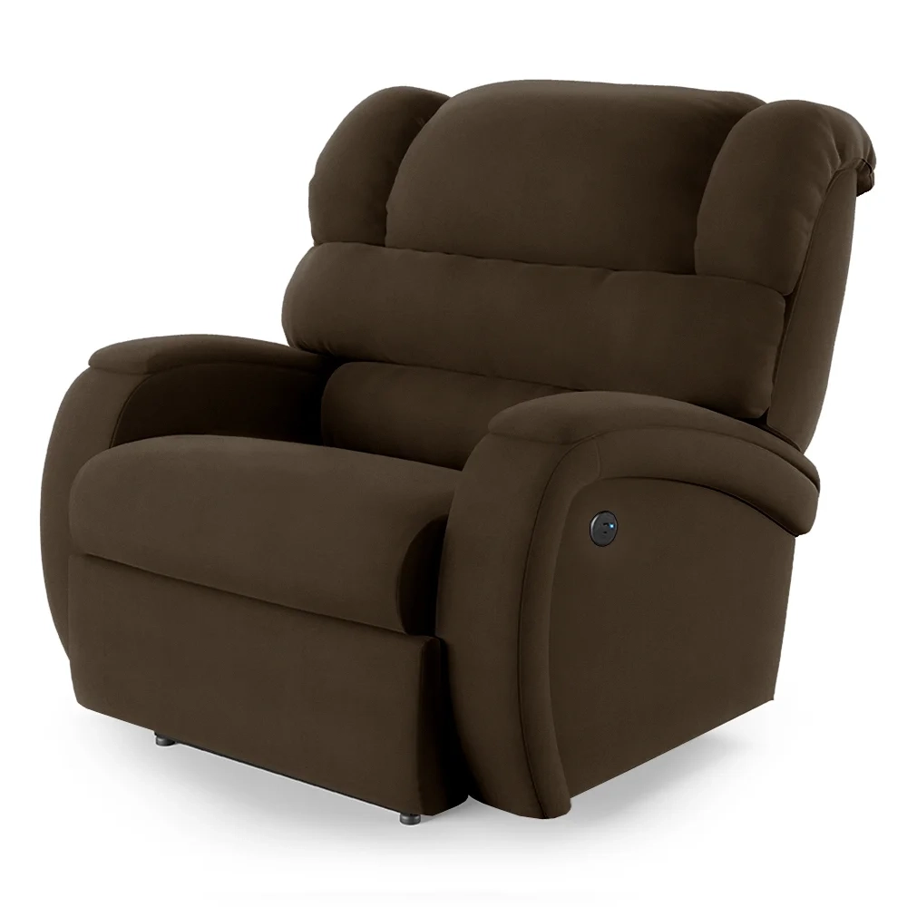 Poltrona do Papai Reclinável Kalie Power Elétrica USB FH9 Veludo Marrom - Mpozenato